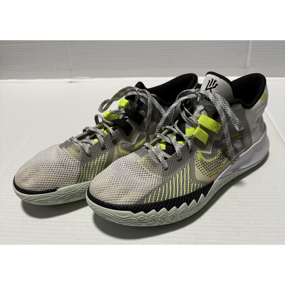 NIKE Kyrie Flytrap 4 White Volt Green Black Sneakers Shoes CZ4100-101 - Men's 12